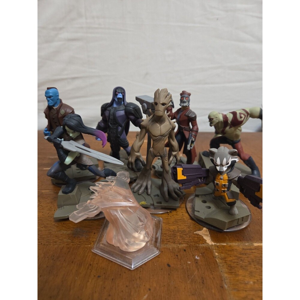 Disney Infinity 2.0 Complete Set Of Marvel Guardians Of The Galaxy With Playset